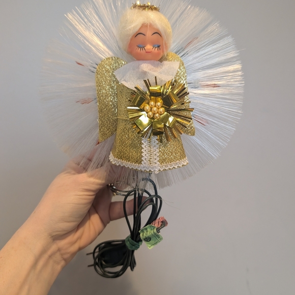 Gold and White Angel Tree Topper - Picture 1 of 9